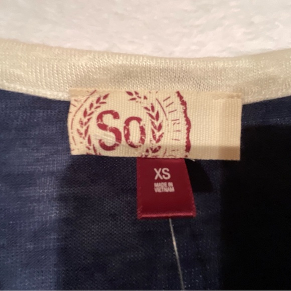 Women’s So Juniors’ Extra Small Blue and White Knit Top New With Tags - Picture 8 of 10